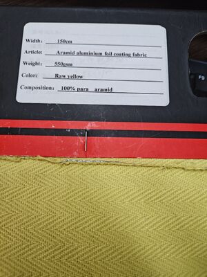 Yüksek Çekme Dayanımlı, Alev Geciktirici ve Yüksek Sıcaklık Dayanımlı Aramid Alüminyum Folyo Kaplamalı Kumaş