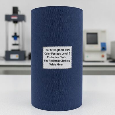 Yırtılma Dayanıklılığı 94 80N Meta Aramid Kumaş Renk Dayanıklılığı Seviye 5 Yangına dayanıklı giyim ve güvenlik ekipmanları için uygun koruyucu giysi