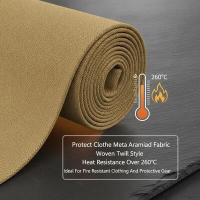 Kıyafetleri koruyun Meta Aramid kumaş Dikiş Twill Tarzı Isı Direnci 260 santigrat üzerinde Yangına dayanıklı kıyafetler ve koruyucu ekipman için idealdir