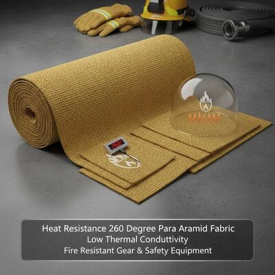 Isı Direnci 260 Derece Para Aramid Kumaş Düşük Isı İletişimliliğine Sahip Yangına Dayanıklı Donanımlar ve Güvenlik Ekipmanları için Uygun