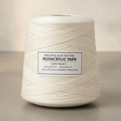 Yumuşak ve İpekli Yapı Modacrylic İpek Sayısı Ne38 2 Elastisite Yok Tekstil Uygulamaları ve Giyim Üretimi İçin İdeal