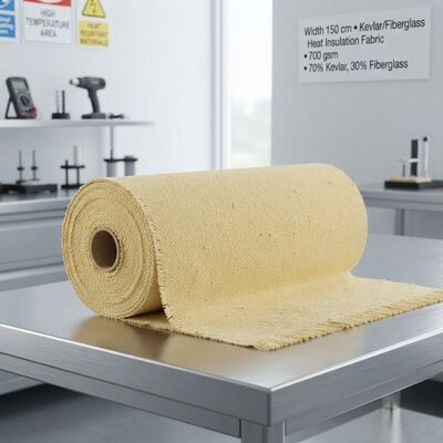 Yüksek Sıcaklık Direnci, Alev Geciktirici ve Yırtılma Direnci ile Kevlar Fiberglas Isı Yalıtım Kumaşı