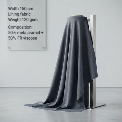 %50 Meta-Aramid %50 FR Viskon Astar Kumaş - Koruyucu Giyim İçin Kalıcı Alev Geciktirici 120 gsm