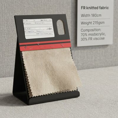 Alev Geciktirici Uygulamalar için %70 Modakrilik %30 FR Viskon İçerikli 180 cm Genişliğinde 215 gsm Ağırlığında FR Örme Kumaş