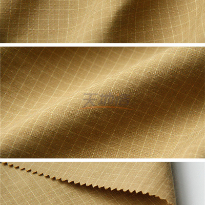 Yangın Söndürme Suit için Sarımsı Kahverengi Düz Meta Aramid Kumaş 205gsm