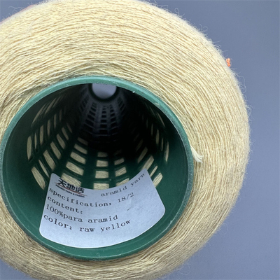 Kesilmeye Dayanıklı Eldivenler İçin 66TEX Para Aramid Elyaf İplik Ham Sarı Ne18/2
