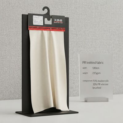 Alev Geciktirici Uygulamalar için %70 Modakrilik %30 FR Viskon İçerikli 180 cm Genişliğinde 215 gsm Ağırlığında FR Örme Kumaş